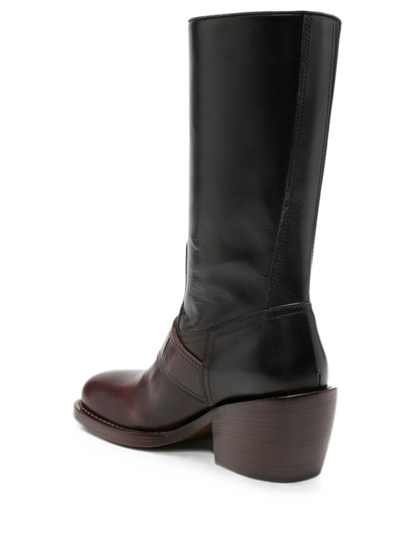 Black Color Block Boots 3