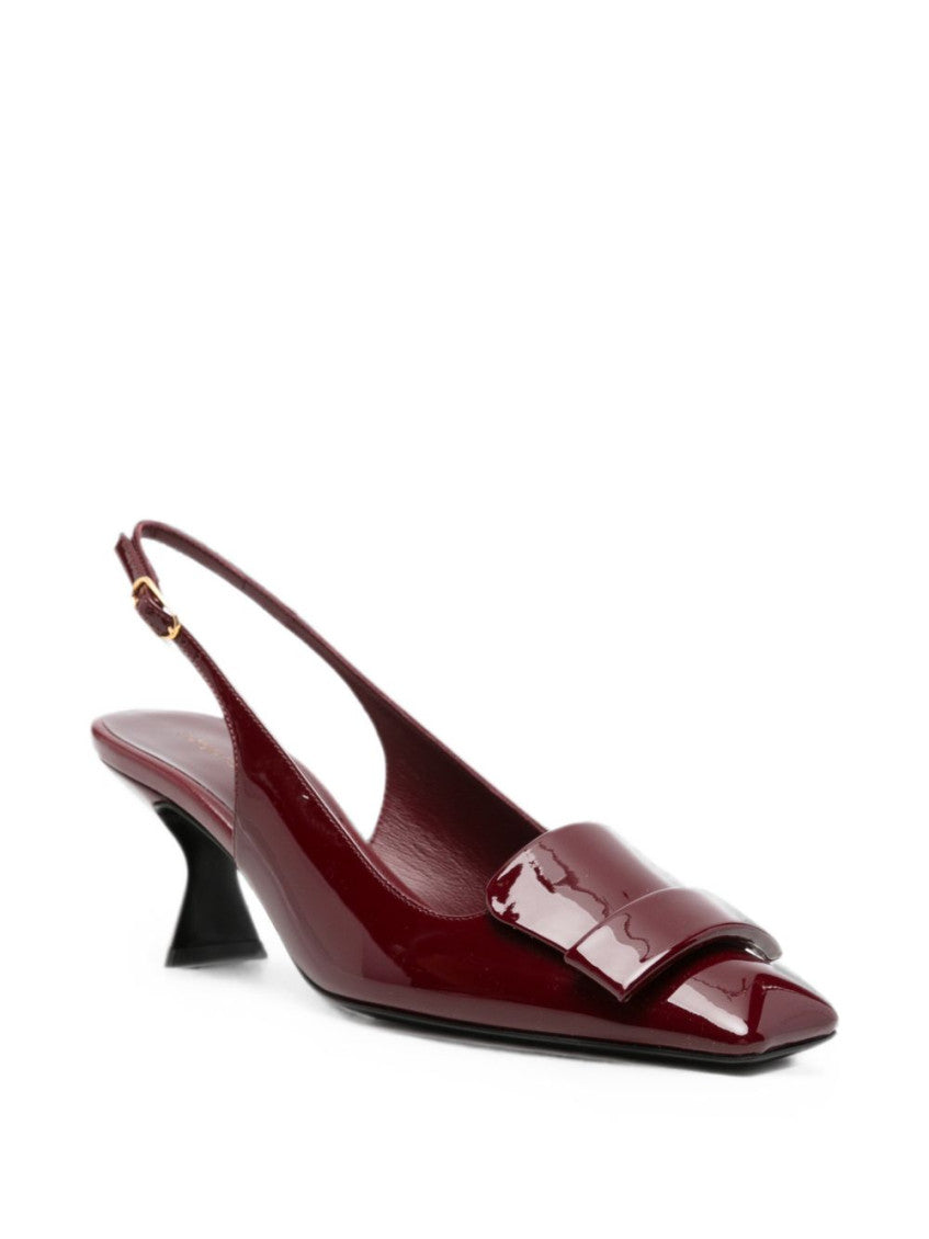 Maroon  Slingback Pumps 2