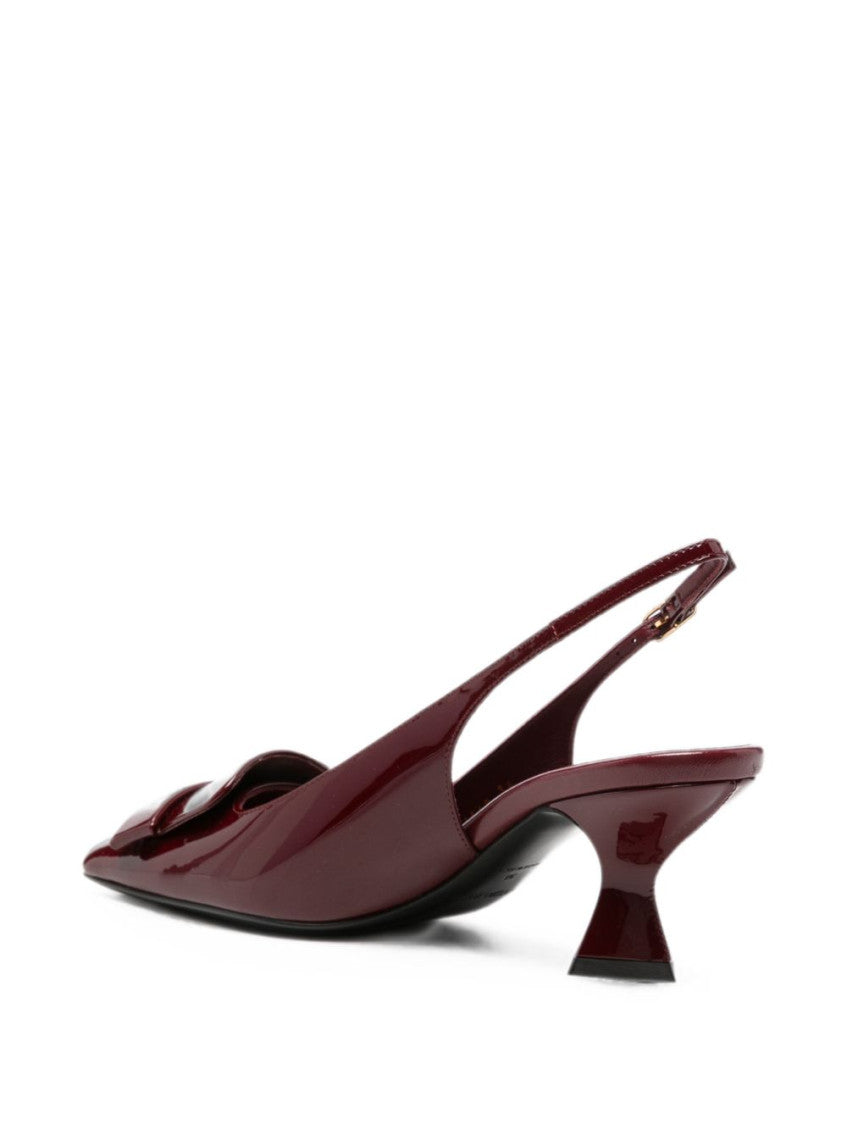 Maroon  Slingback Pumps 3