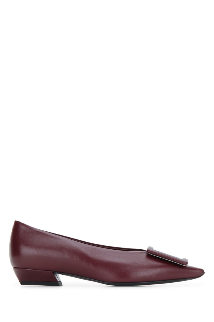 Burgundy Leather Ballet Flats 1