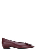 Burgundy Leather Ballet Flats 1
