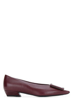 Burgundy Leather Ballet Flats 1