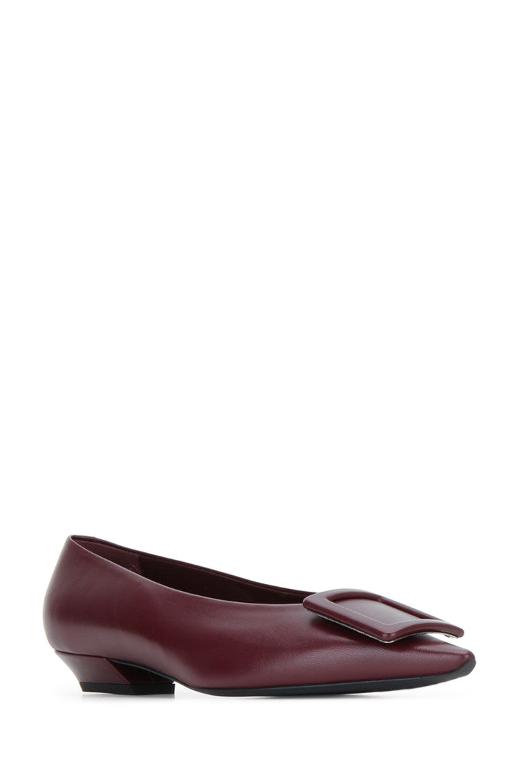 Burgundy Leather Ballet Flats 2
