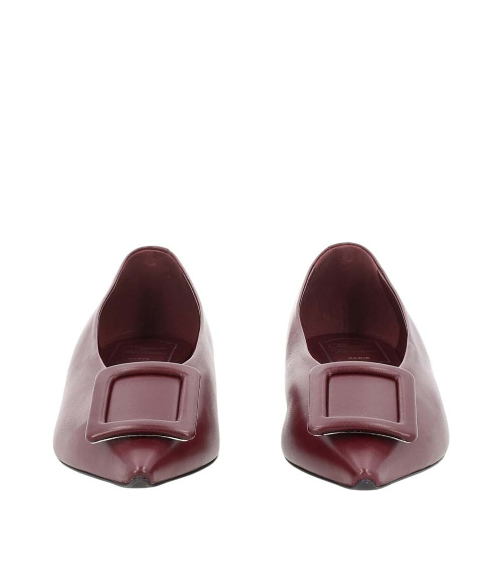 Burgundy Leather Ballet Flats 3
