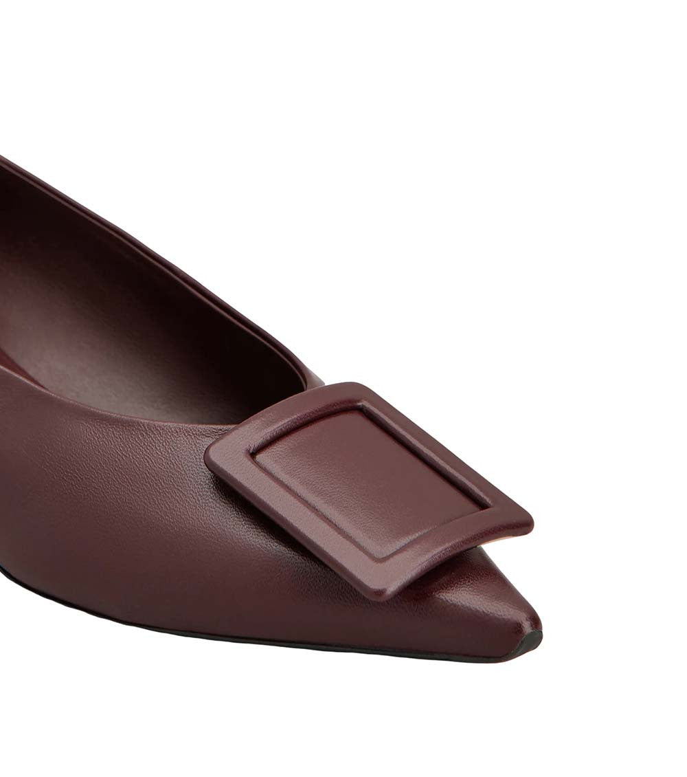 Burgundy Leather Ballet Flats 5