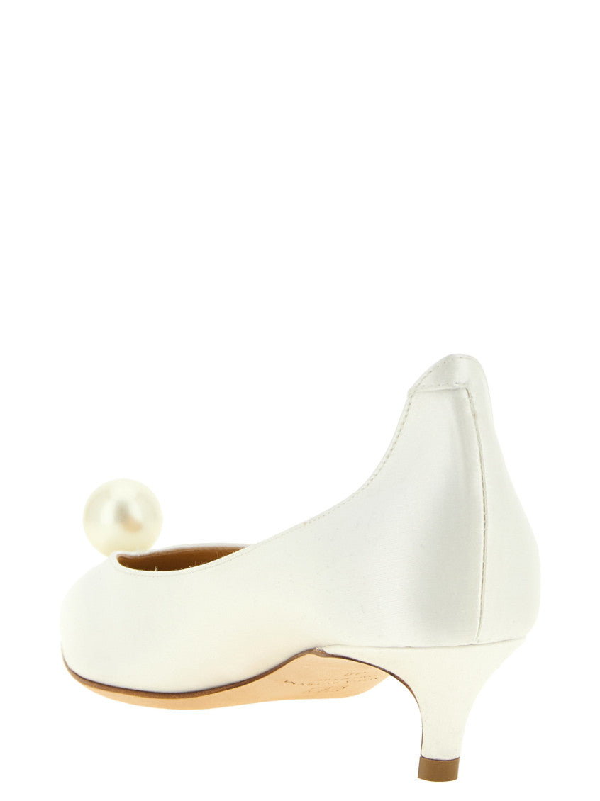 White Embellished Pearl Pumps 3