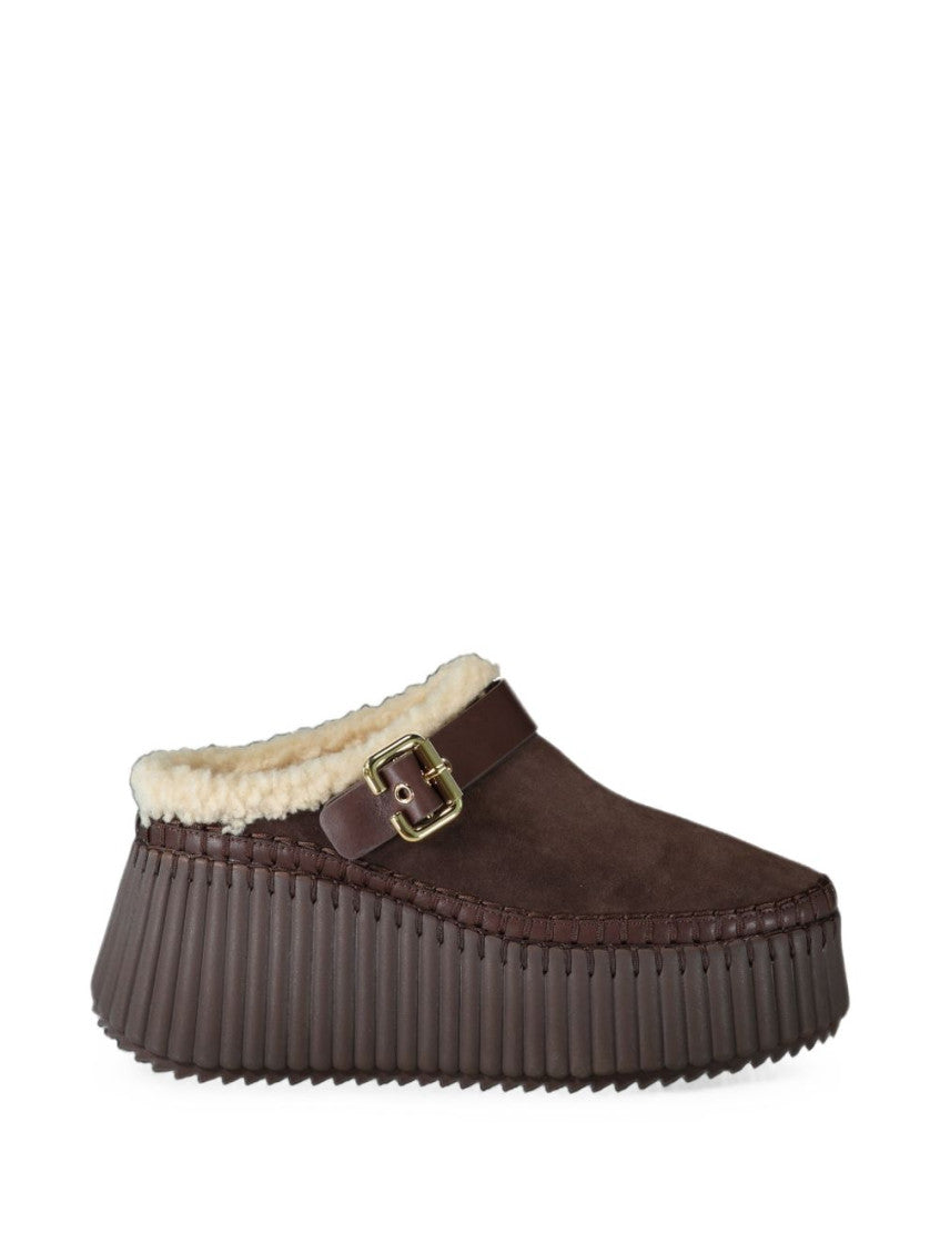 Dark Brown Suede Mules 1