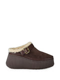 Dark Brown Suede Mules 1
