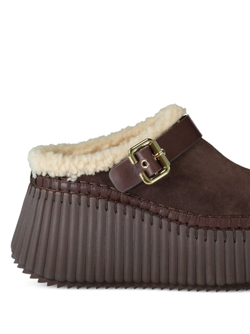 Dark Brown Suede Mules 3