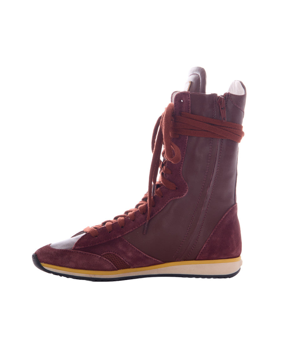 Burgundy Perforated High-Top Sneaker 3