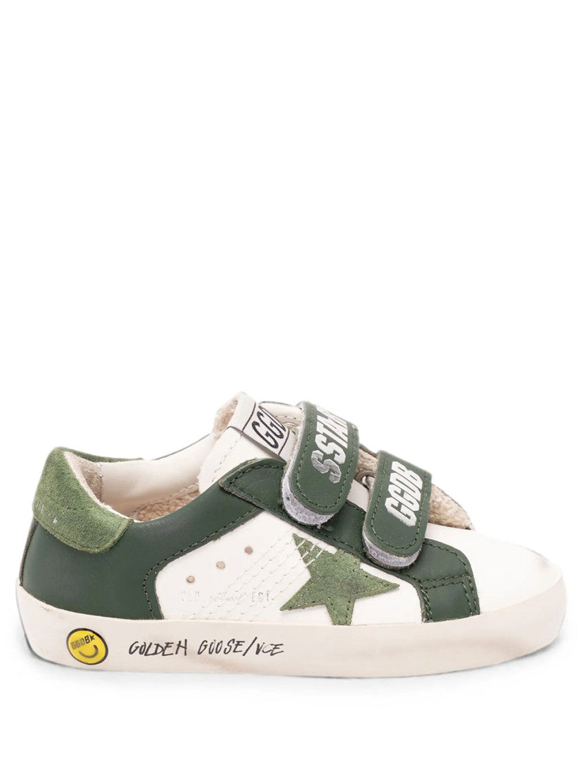 Kids White Color Block Sneakers 1