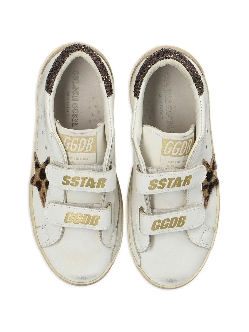 Girls White Animal Print Sneakers 3