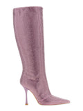 Purple Rhinestone High Boots 1