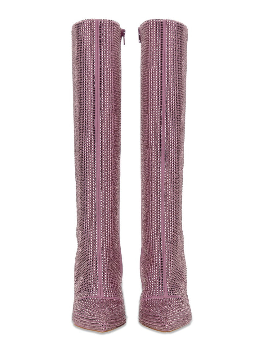 Purple Rhinestone High Boots 2