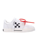White Logo Vulcanized Sneakers 1