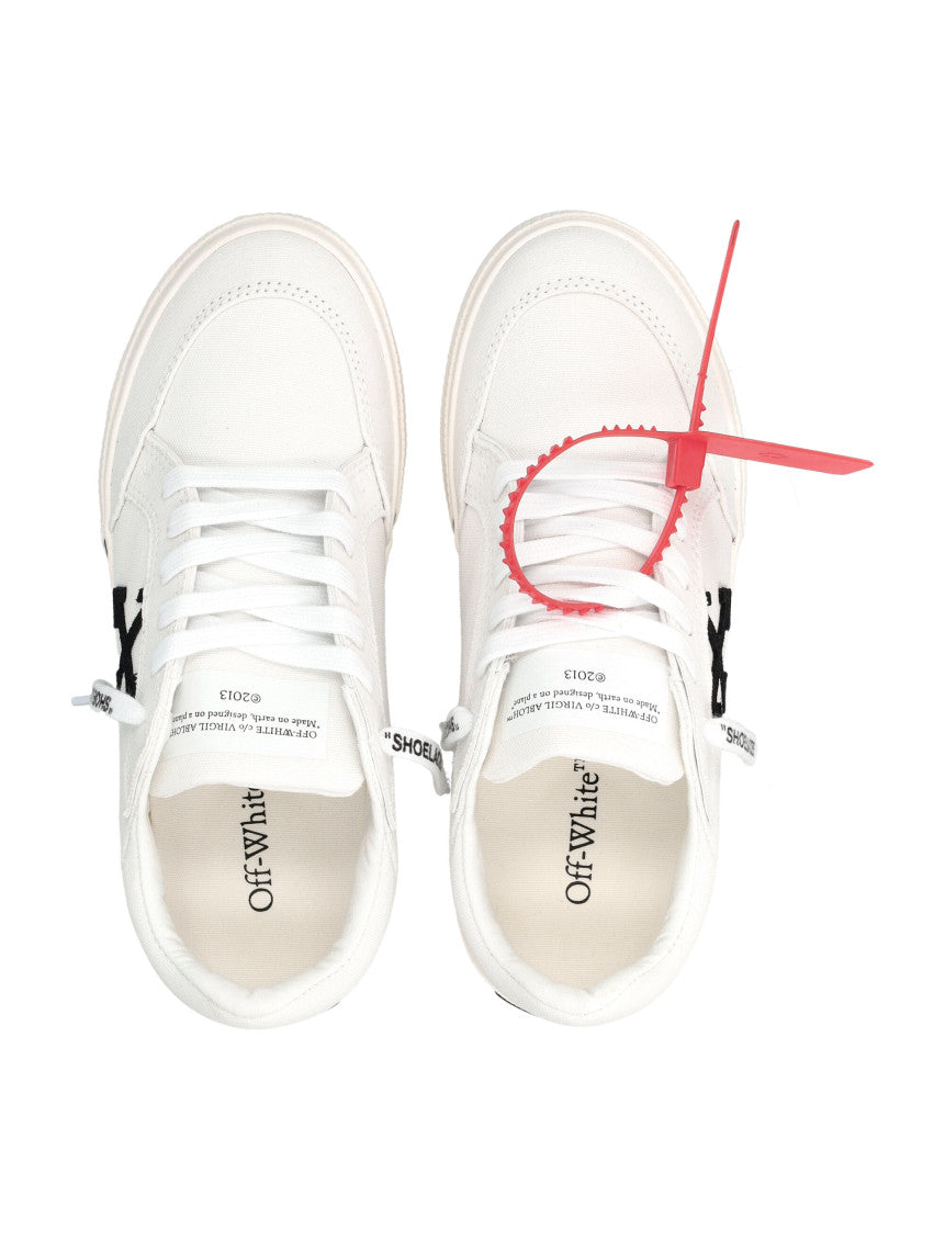 White Logo Vulcanized Sneakers 2