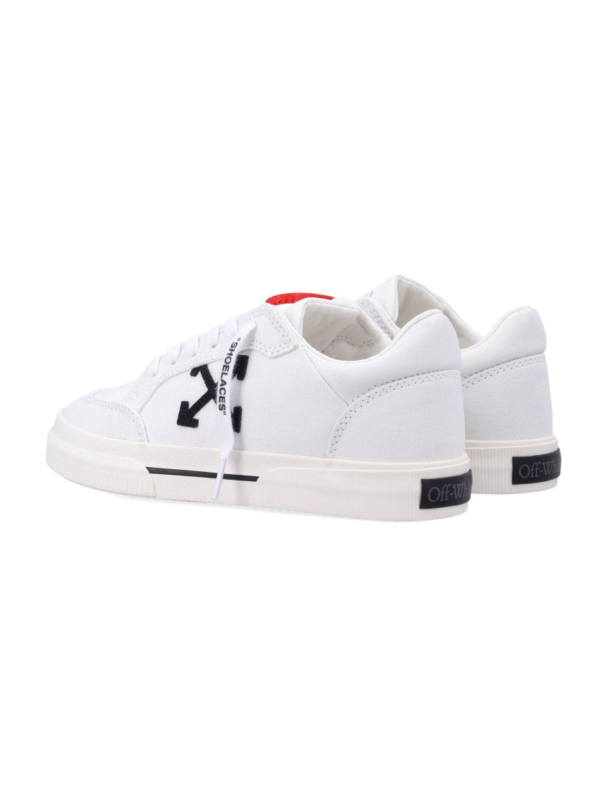 White Logo Vulcanized Sneakers 4