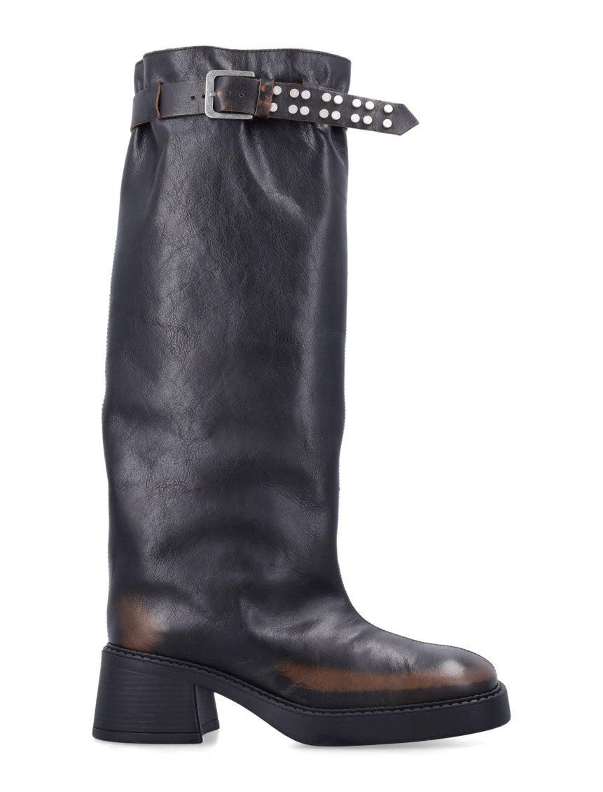 Brown Distressed Boots 1