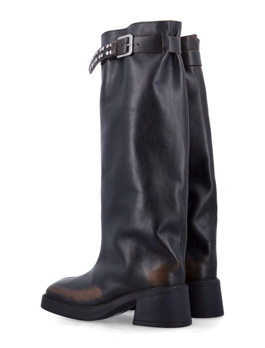 Brown Distressed Boots 3