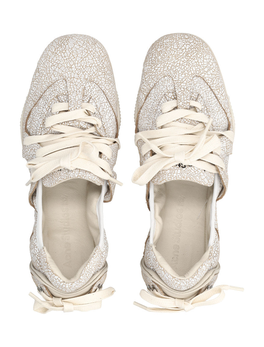 Beige Textured Sneakers 2