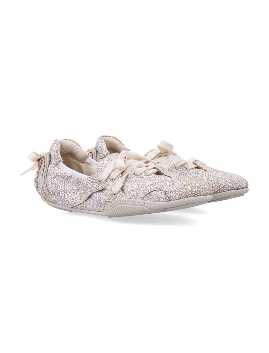Beige Textured Sneakers 3