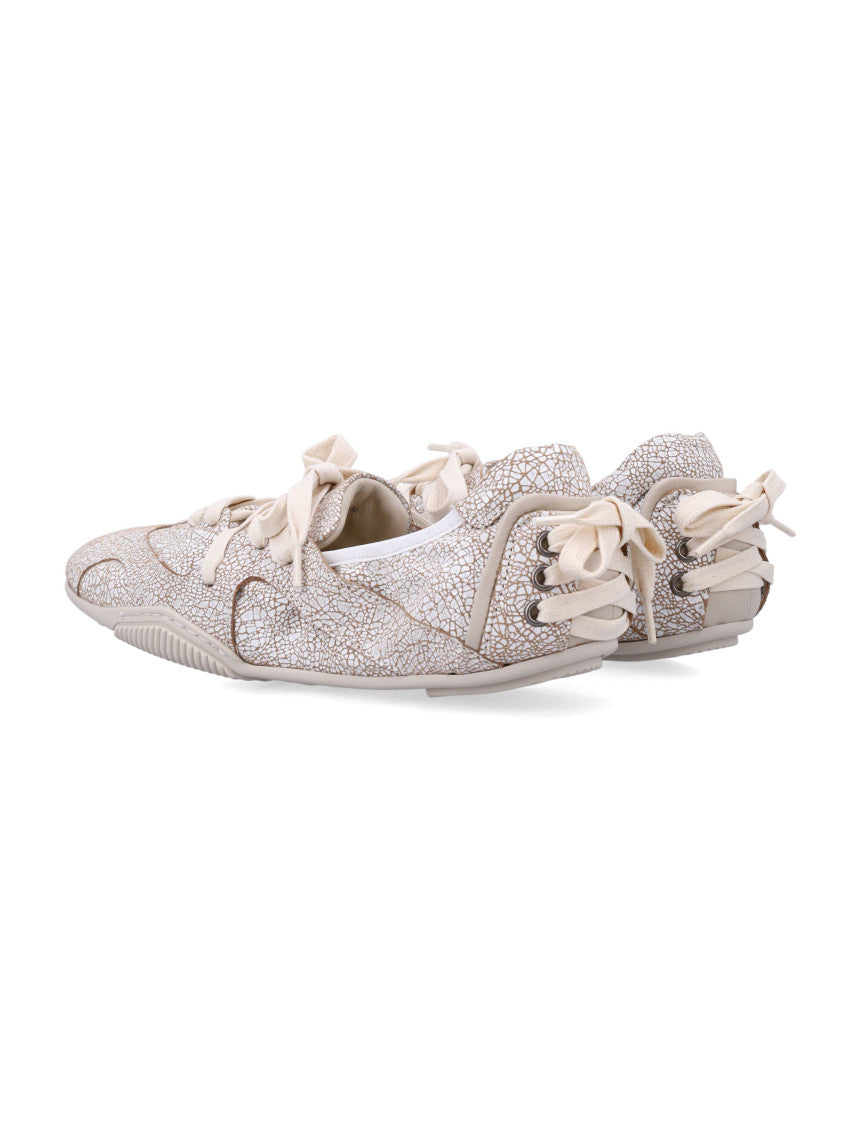 Beige Textured Sneakers 4