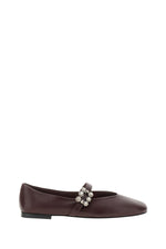 Maroon Crystal Buckle Ballet Flats 1