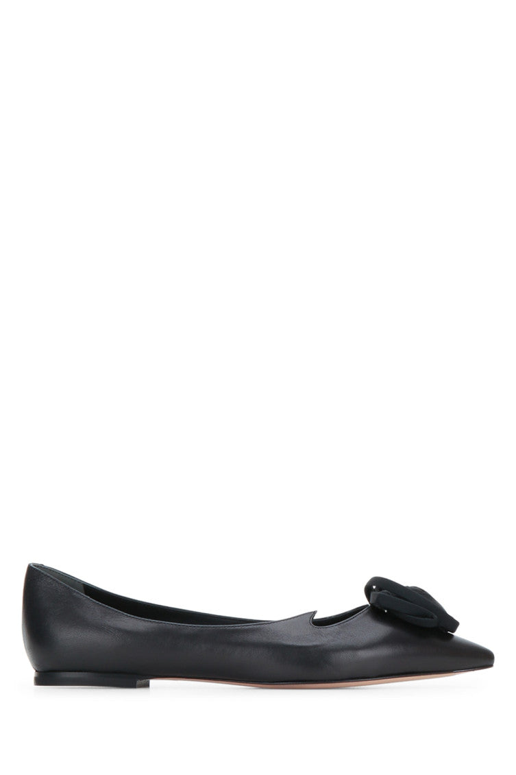 Black Leather Ballet Flats 1