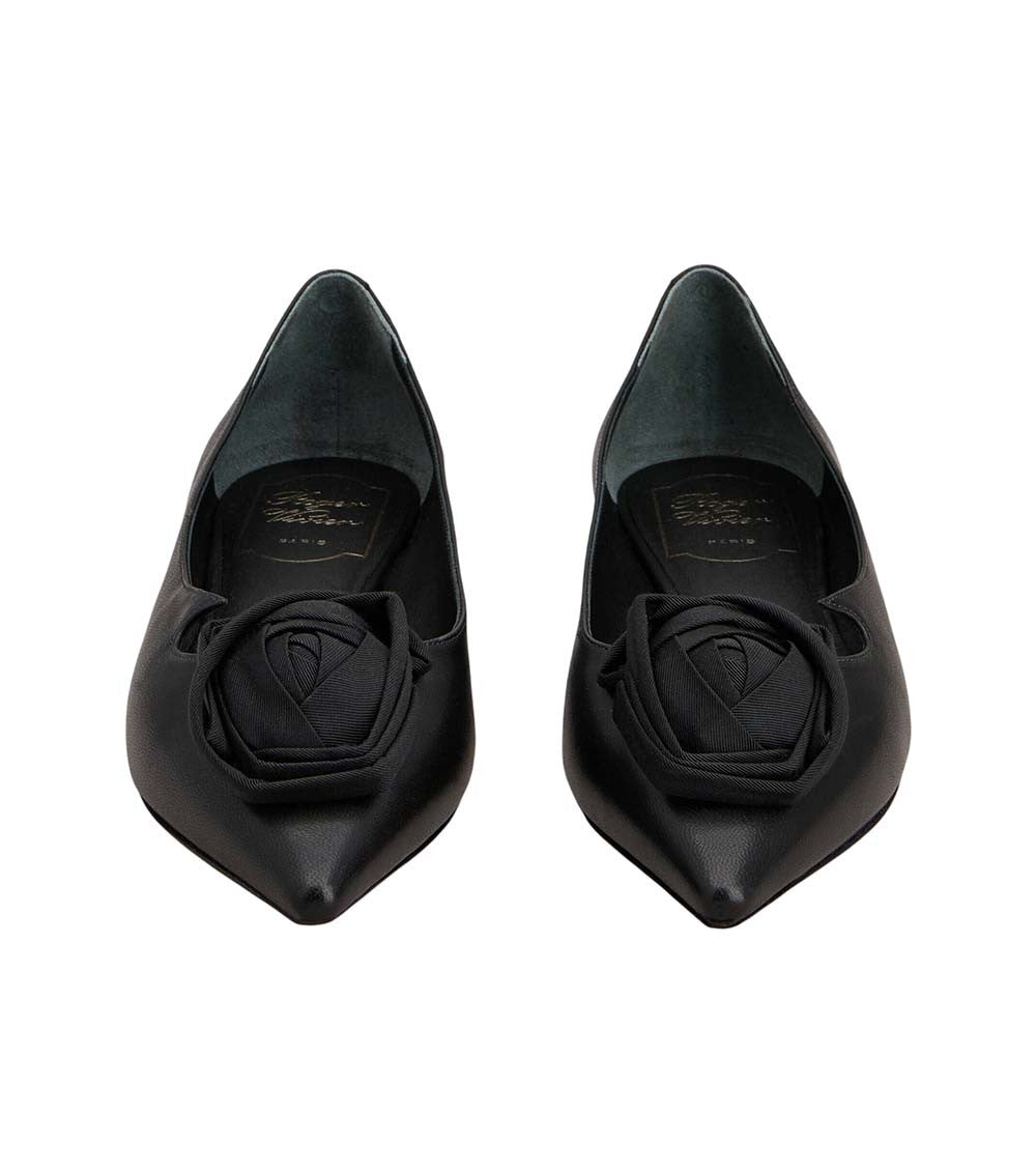 Black Leather Ballet Flats 3