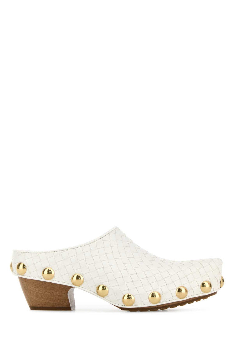 White Woven Mules 1