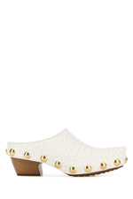 White Woven Mules 1