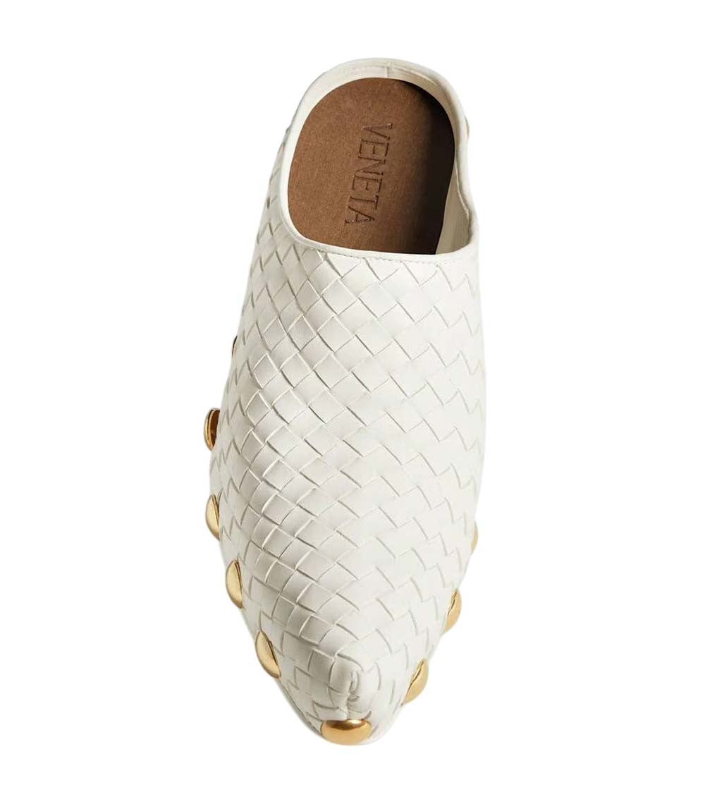 White Woven Mules 3