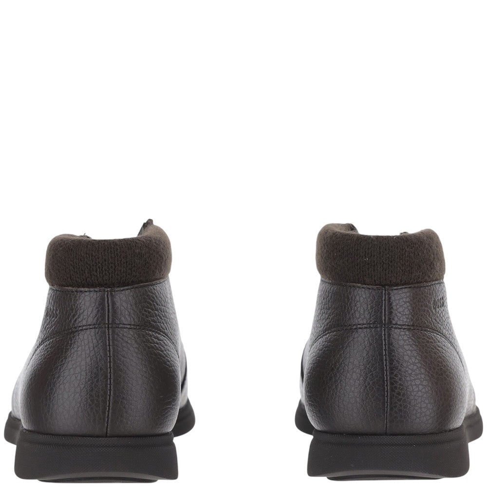 Dark Brown Leather Lace-Up Boots 3