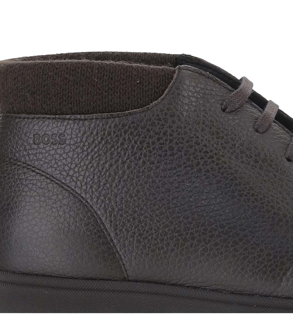 Dark Brown Leather Lace-Up Boots 4