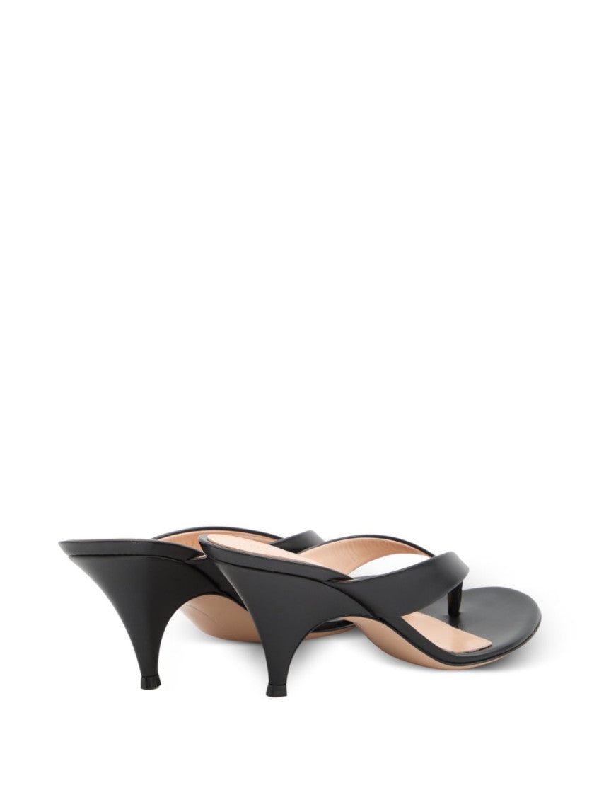 Black Sofia Leather Heels 3