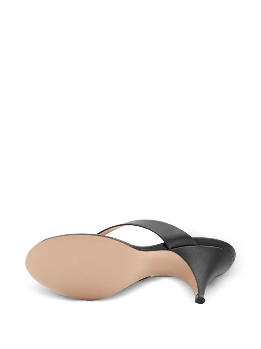 Black Sofia Leather Heels 4