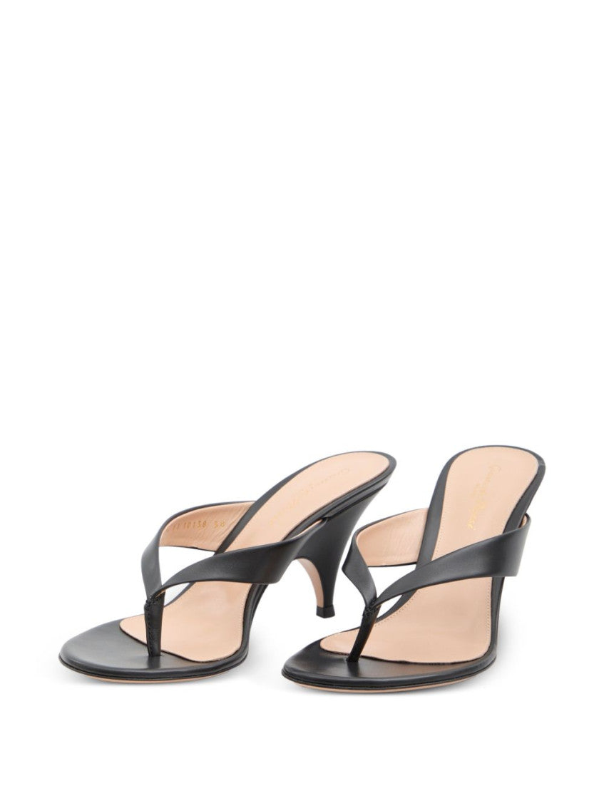 Black Sofia Leather Heels 5
