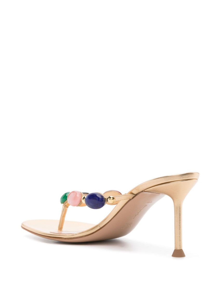 Beige Jewel Embellished Heels 2