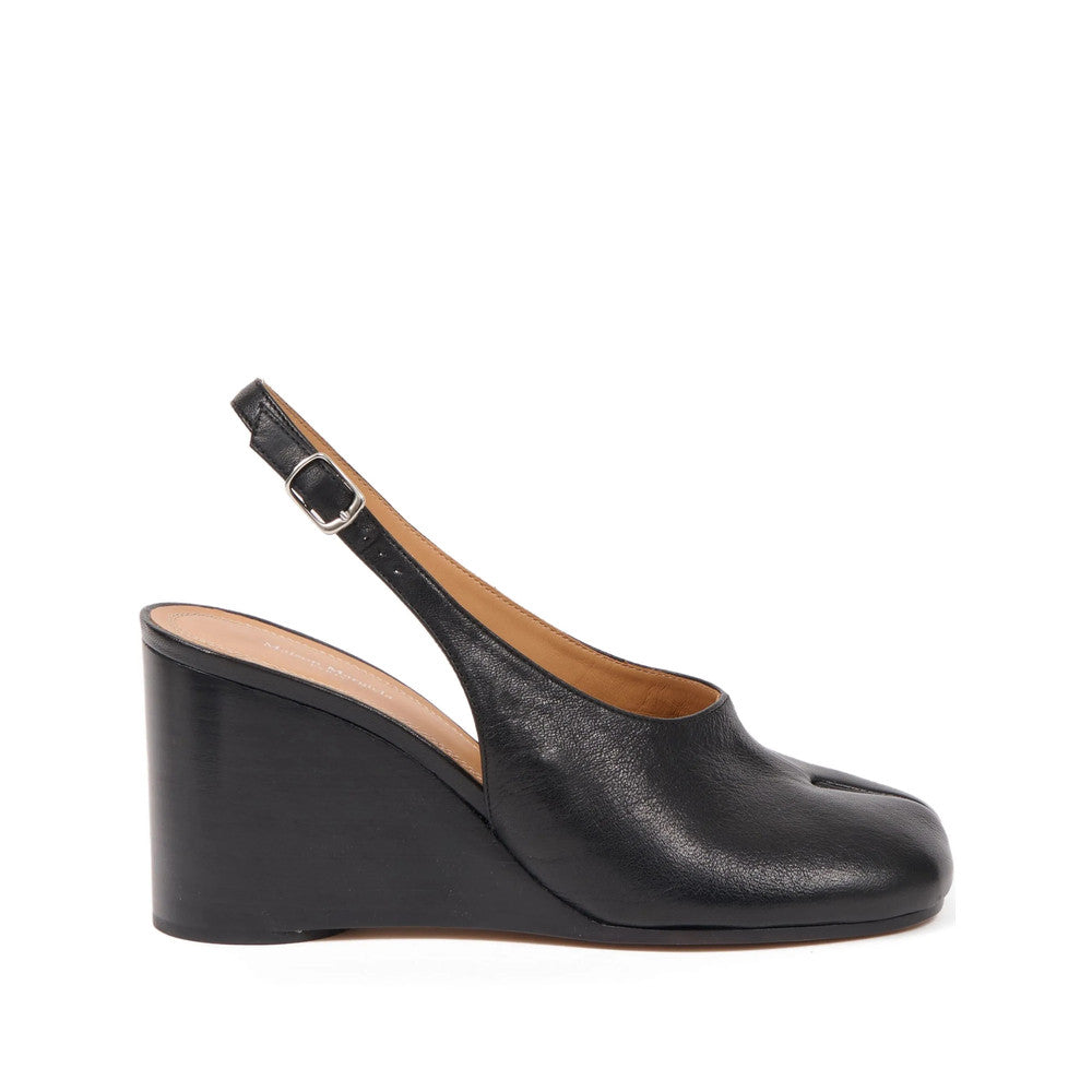 Black Slingback Wedges 1