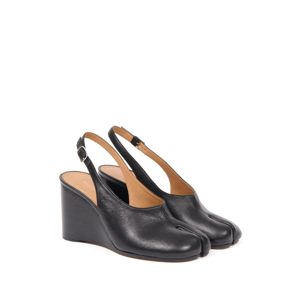 Black Slingback Wedges 2