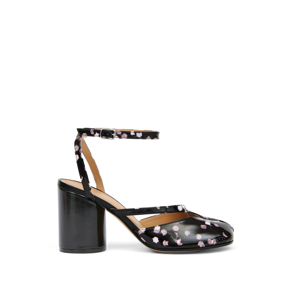 Black Printed Tabi Heels 1