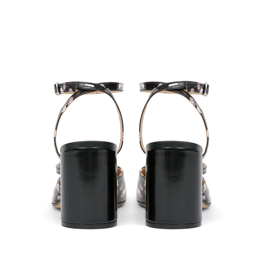 Black Printed Tabi Heels 4