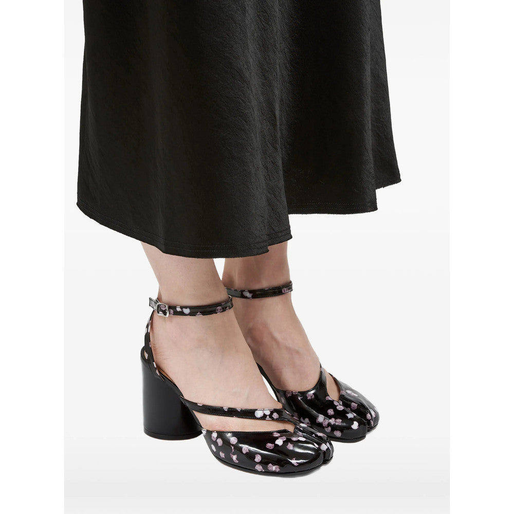 Black Printed Tabi Heels 5