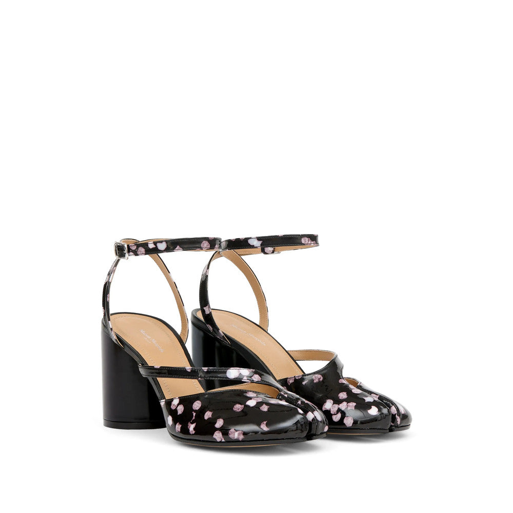 Black Printed Tabi Heels 6