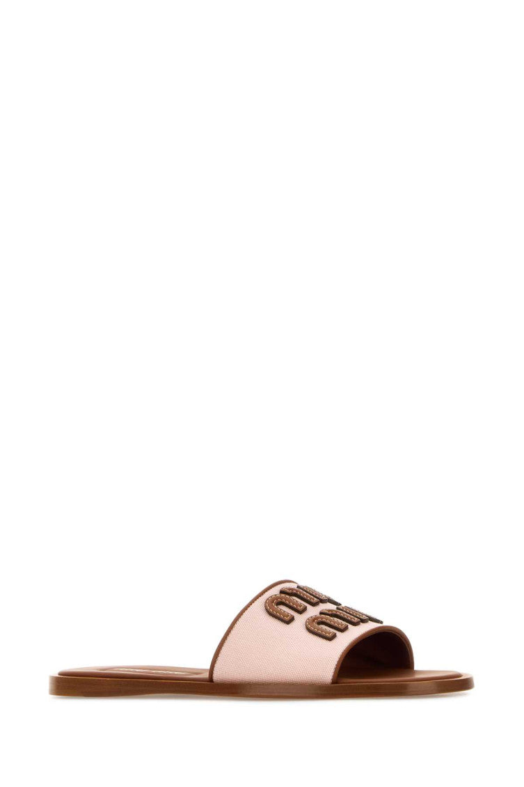 Pink Textured Logo Flats 2