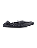 Black Crinkled Leather Loafers 1