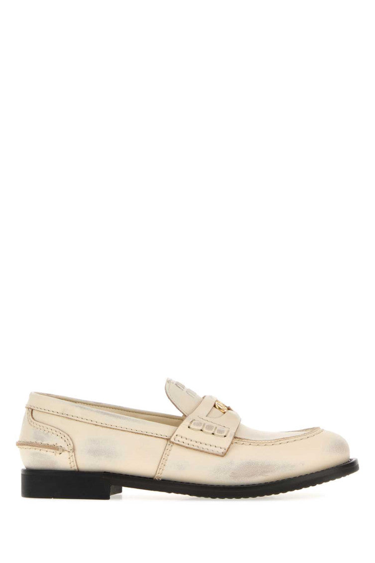 White Leather Loafers 1