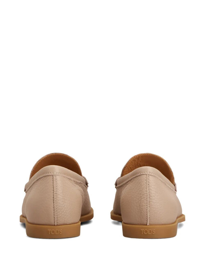 Beige Leather Loafers 2