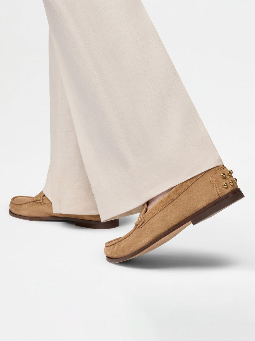 Beige Suede Loafers 2
